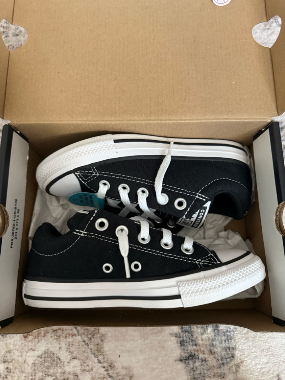 Converse Youth Black and White Low-Top Sneakers